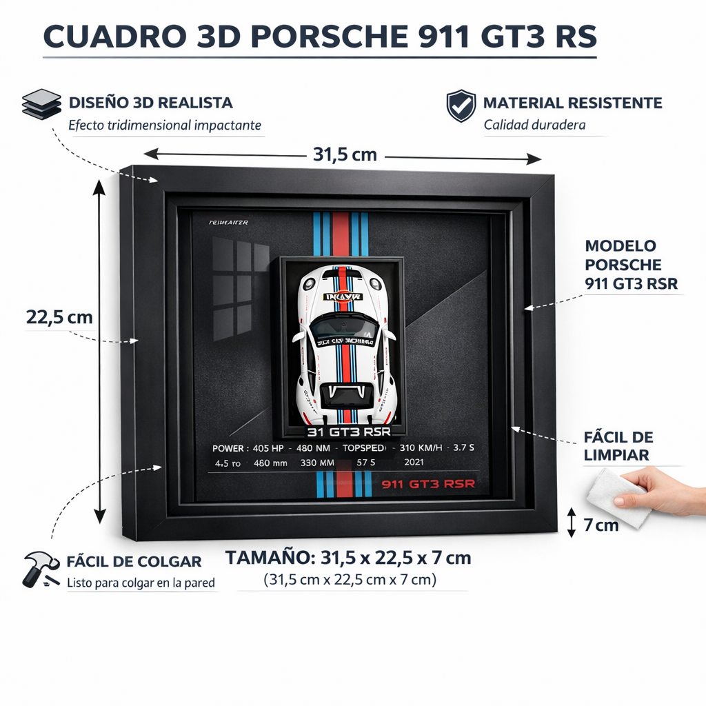 Cuadro 3D Porsche 911 GT3 RS